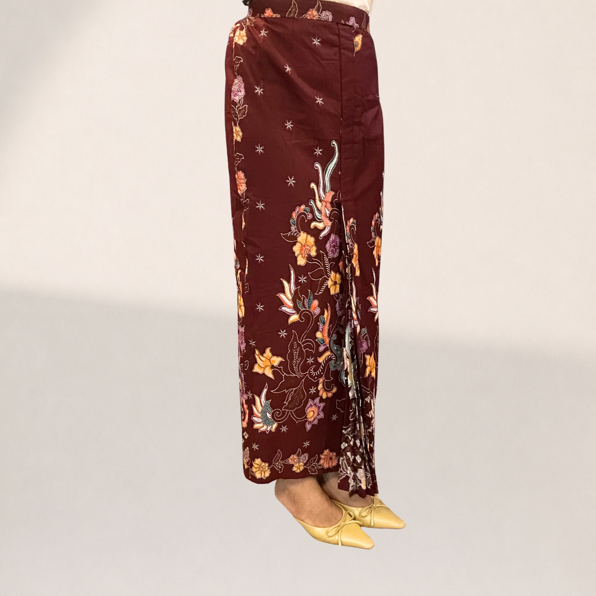 BATIK PRINTING SKIRT- MAROON