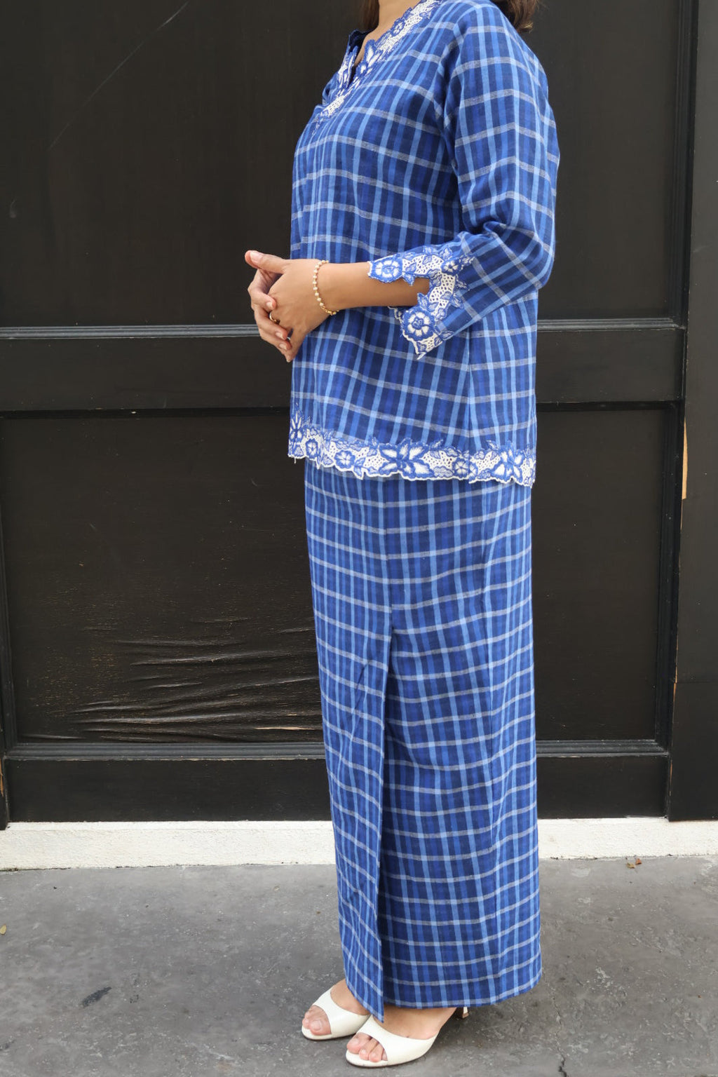 (PRE-ORDER) NAYARA KURUNG KEDAH IN GINGHAM BLUE