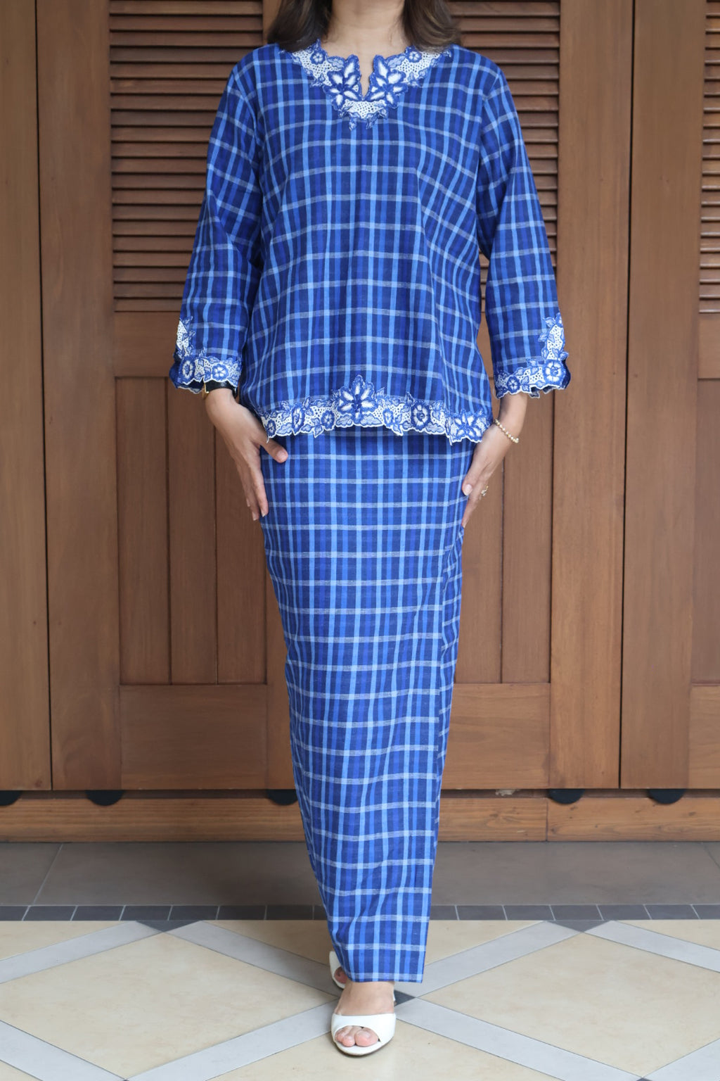 (PRE-ORDER) NAYARA KURUNG KEDAH IN GINGHAM BLUE