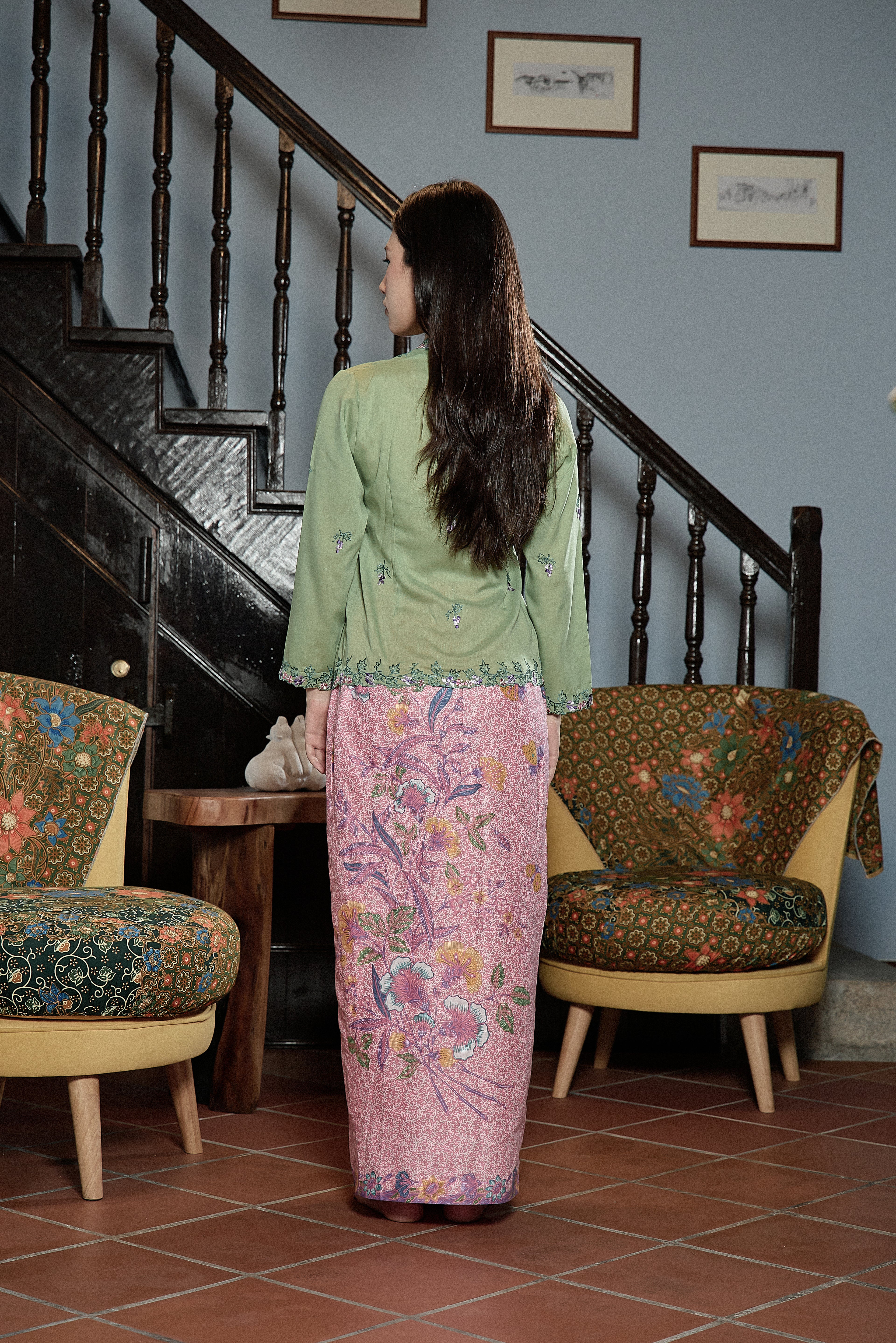 AZIZAH KEBAYA SULAM TOP IN MATCHA