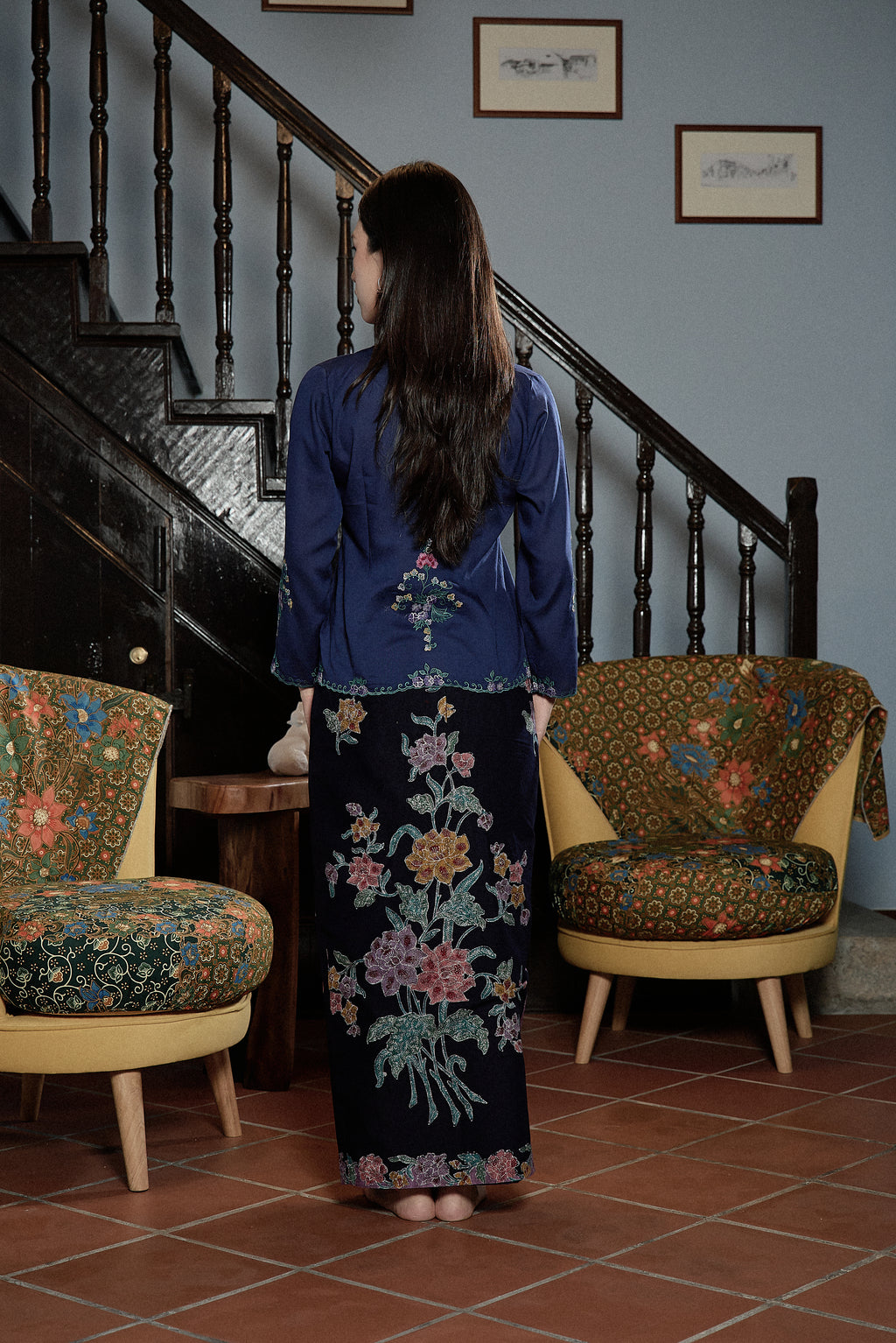 BATIK SKIRT SEMI-LUKIS IN DUSTY PURPLE