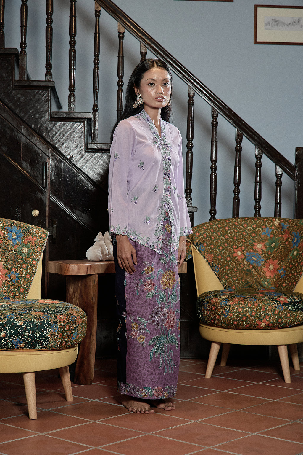 AZIZAH KEBAYA SULAM TOP IN LILAC