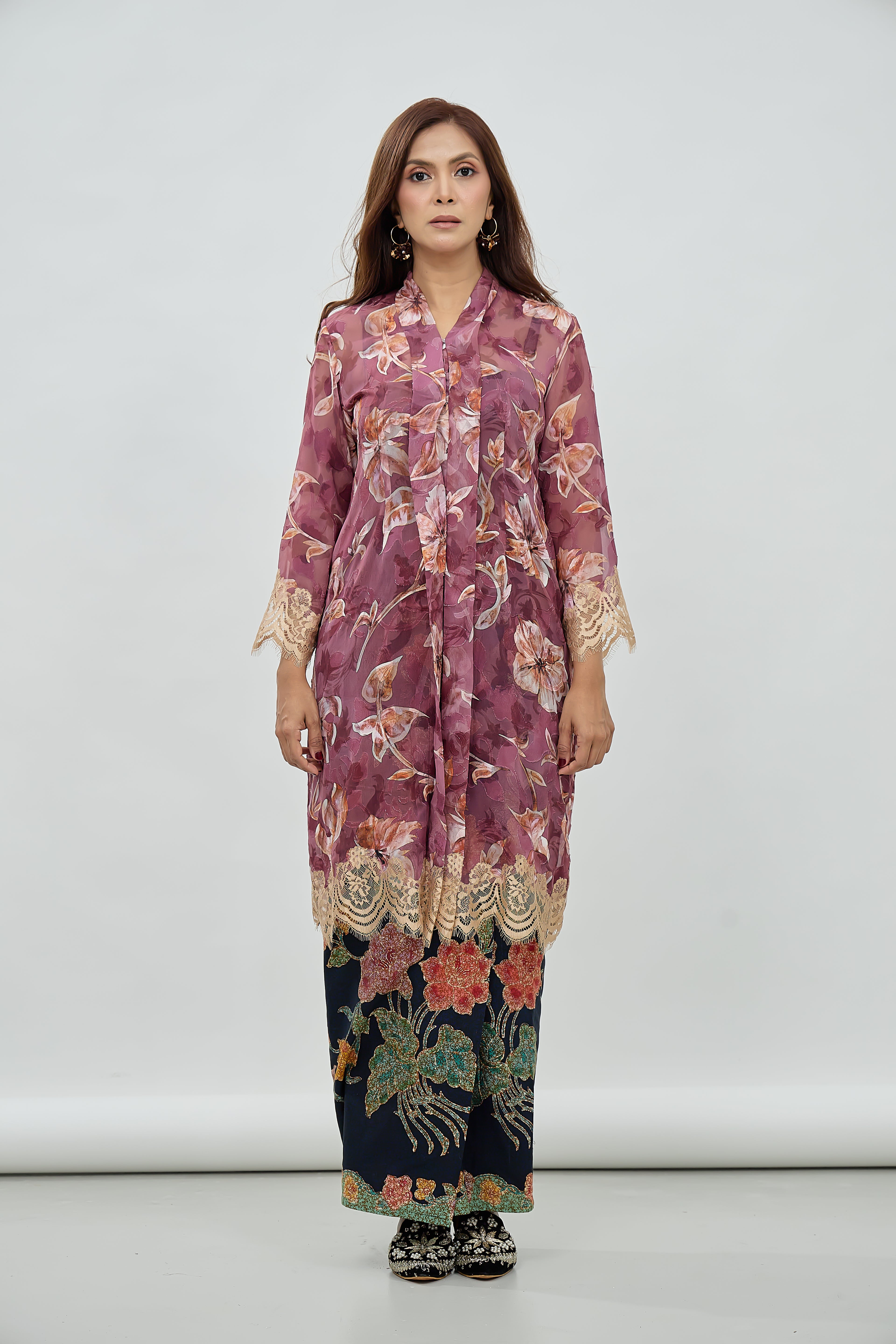 DANG ANUM KEBAYA TOP IN DUSTY PLUM