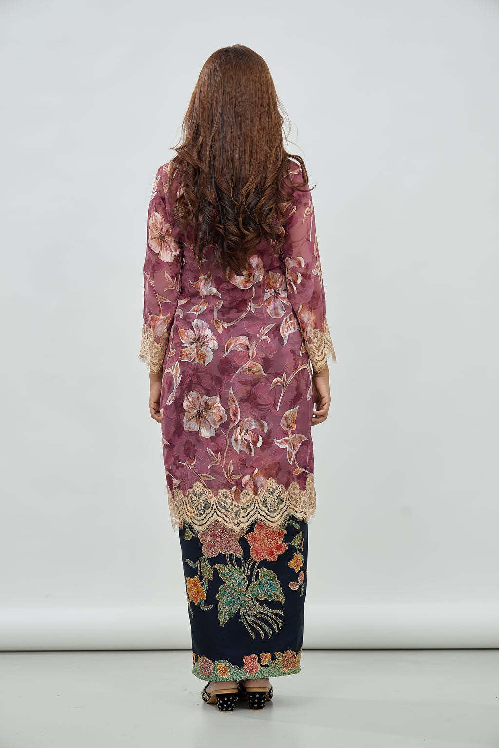 DANG ANUM KEBAYA TOP IN DUSTY PLUM
