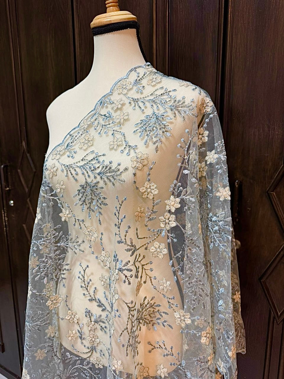 Selendang Mak Inang in Ice Blue